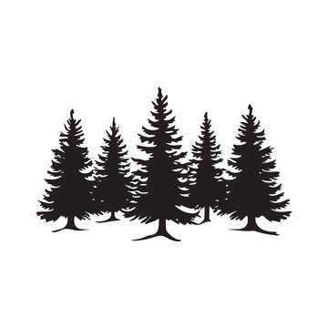  set of  Christmas tree silhouette