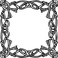 Canvas Print - Handdrawn celtic knot frame drawing