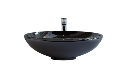 Wall Mural - black modern sink on transparent background