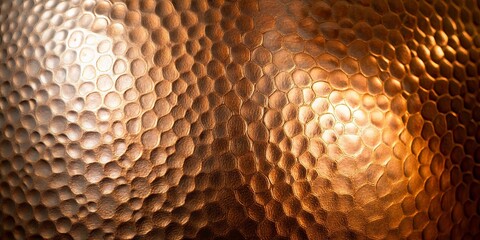 Wall Mural - Closeup image of textured hammered steel with warm bronze/copper color and rugged surface