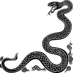 Canvas Print - Chinese snake ornament border drawing