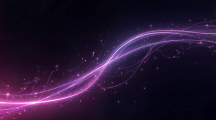 Poster - digital curved neon lines with bokeh abstract background Generative AI