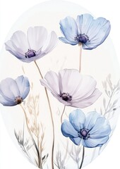 Wall Mural - A delicate illustration of pastel flowers, showcasing beauty and tranquility.