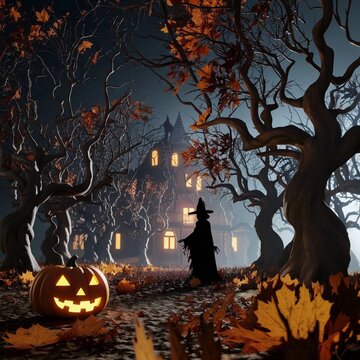 halloween background with pumpkins