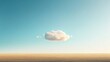 © MakoPoko - Floating cloud in a clear sky over a flat, open horizon. Soft shadows and subtle gradients create a peaceful and simple image.