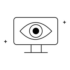 Vision Technology and Computer Vision Vector Icon Design, AI vision, machine learning, image recognition, artificial intelligence