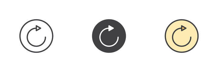 Fototapete - Repeat button different style icon set