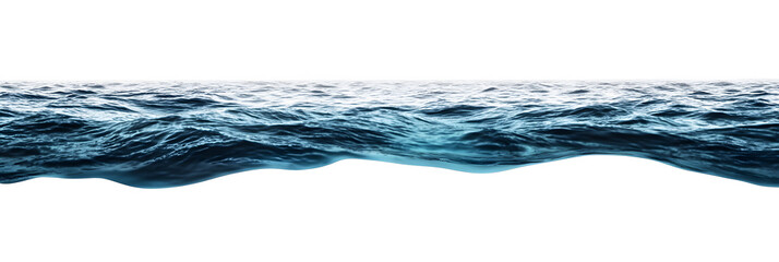 Wall Mural - Water wave blue ocean surface wide panorama isolated on white background