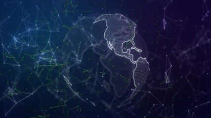Poster - Animation of globe over shapes moving