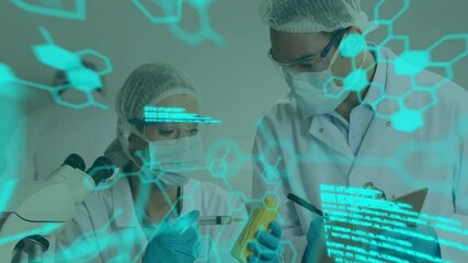 Poster - Animation of scientific data processing over diverse scientists in laboratory
