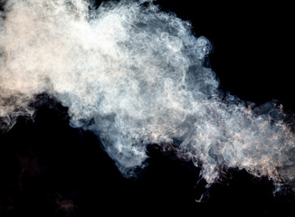 Wall Mural - Smoke isolated on black background