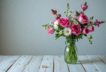 Wall Mural - bouquet of tulips in a vase