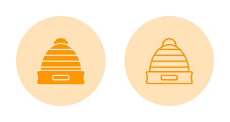 Canvas Print - Beanie hat Vector Icon