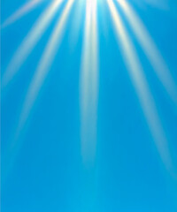 Wall Mural - sunbeam through the haze on blue sky, vertical