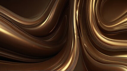 Poster - Rich, fluid golden waves intertwine, creating a striking abstract texture that evokes a sense of luxury and sophistication in design