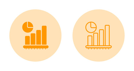 Sticker - Bar Graph Vector Icon