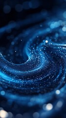 Poster - swirling blue abstract galaxy with sparkling particles