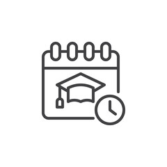 Wall Mural - Online Learning Schedule line icon