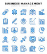 © Icon - Set of Business Management Icons. Simple line art style icons pack.