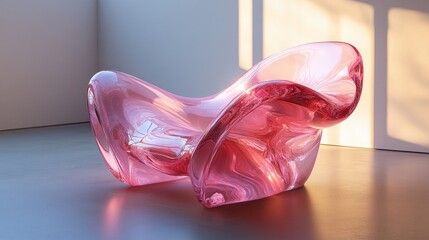 Poster - Abstract Pink Glass Sculpture