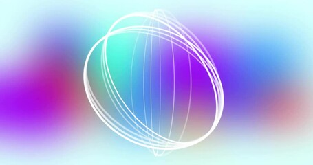 Poster - animation of white circles moving on blue and red background