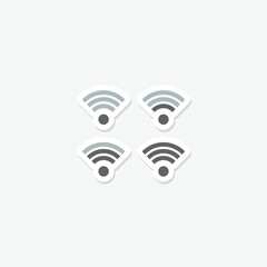 Wall Mural - Wireless and wifi icons sticker isolated on gray background