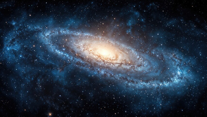 Poster - Spiral galaxy with billions of stars shining in the universe. High quality photo