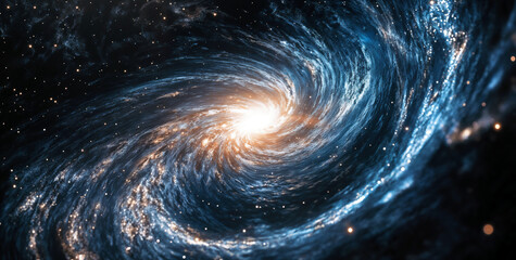 Wall Mural - Spiral galaxy with a bright center is surrounded by billions of stars. High quality photo