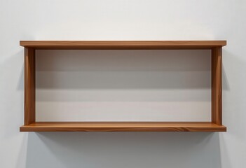 Sticker - wooden shelf on white wall