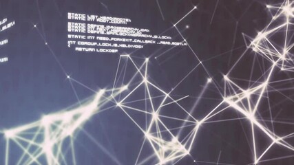 Wall Mural - Animation of network of connections over data processing