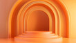 © MakeitEasy - 3D illustration of a podium with stairs, symbolizing a path to success and achievement under a bright sky