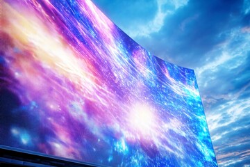 Poster - A vibrant cosmic display showcasing swirling colors and light patterns against a dramatic sky, evoking a sense of wonder and exploration.