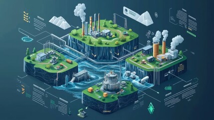 Wall Mural - Industrial Complex 3D.