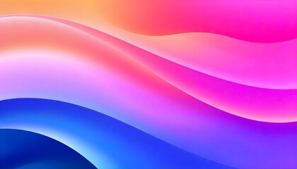 Abstract background with smooth curved lines and gradient swirling, iridescent liquid with hues of purple