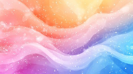 Wall Mural - a colorful, starry, abstract sky filled with swirling clouds and rainbow colors.