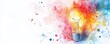 © BonzEarthsnapper - watercolor innovation scene with lightbulb concept, blockchain technology elements, clean copyspace, modern and vibrant colors