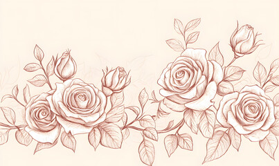  2D illustrator doodle-style floral and leaf graphics on a white background or wallpaper