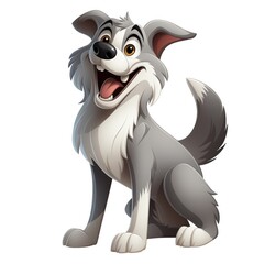 Wall Mural - Cartoon wolf on white background