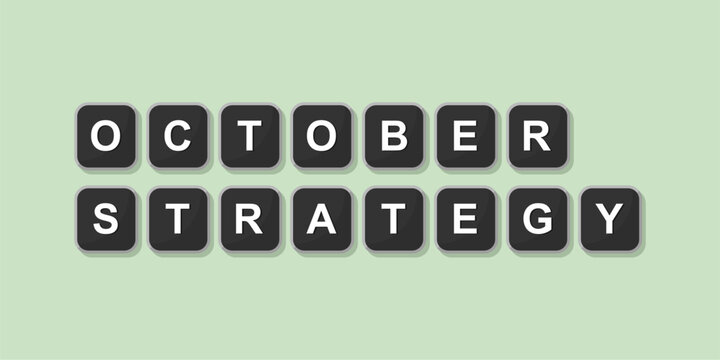 October themed word illustration of computer keyboard, vector format design with bright green background