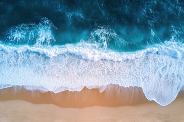 Poster - The ocean is calm and the waves are small. The water is blue and the sky is clear