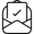 © Vector World - Envelope with Confirmed Document. Mail with Checkmark Symbol. Vector Icon