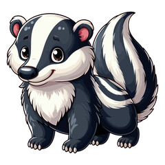 Sticker - Cute Badger Vector Cartoon illustration