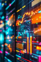 Wall Mural - AI-powered analytics platform with a focus on supply chain optimization. Data visualizations and trends are prominently, Generative AI