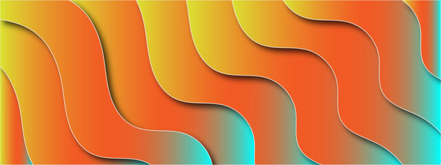 Wall Mural - Abstract background with dynamic ripple effect and gradients. Wavy Luxury paper cut background. Colorful scarlett lines liquid wavy Stylish stripes. Modern design for banner, card, web design, banner