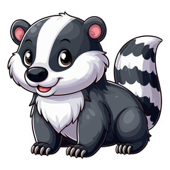 Poster - Cute Badger Vector Cartoon illustration