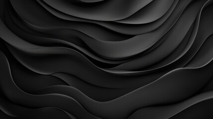 Wall Mural - Abstract Black Wavy Background