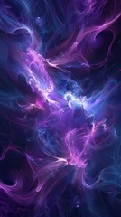 Poster - A purple and blue space with a lot of fire and smoke