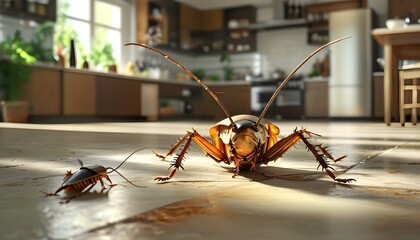 Wall Mural - Cockroach Infestation: A Concern for Home Hygiene and Cleanliness in Domestic Spaces