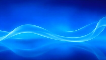 Poster - blue abstract background with soft curves. swirling, blue wave with translucent ripples.