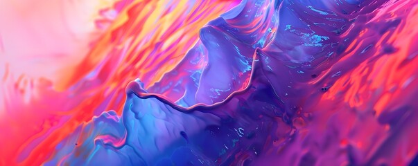 Poster - A vibrant abstract artwork featuring swirling colors of pink, blue, and purple, creating an energetic and dynamic visual experience.
